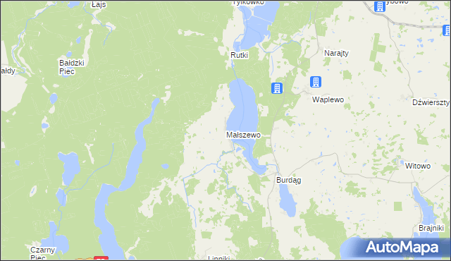 mapa Małszewo, Małszewo na mapie Targeo