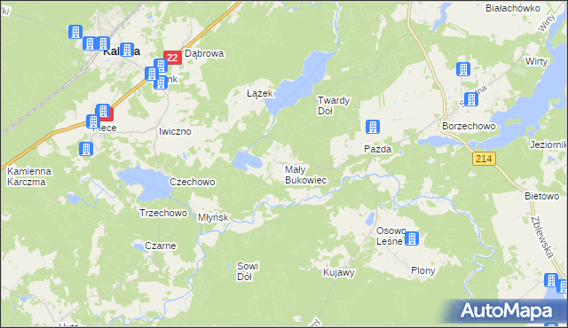 mapa Mały Bukowiec, Mały Bukowiec na mapie Targeo