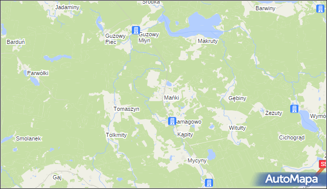 mapa Mańki, Mańki na mapie Targeo