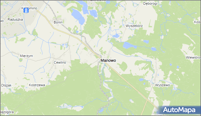 mapa Manowo, Manowo na mapie Targeo