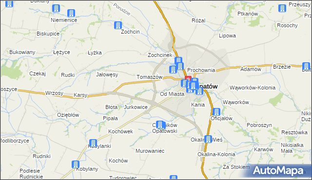 mapa Marcinkowice gmina Opatów, Marcinkowice gmina Opatów na mapie Targeo