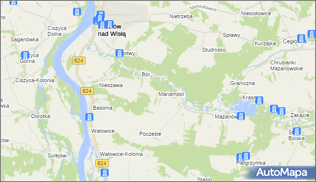 mapa Mariampol gmina Józefów nad Wisłą, Mariampol gmina Józefów nad Wisłą na mapie Targeo