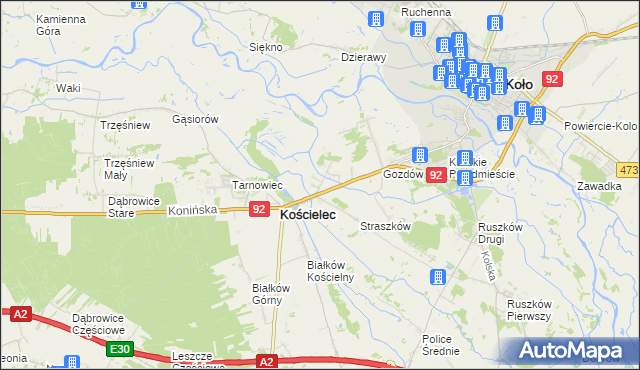 mapa Mariampol gmina Kościelec, Mariampol gmina Kościelec na mapie Targeo