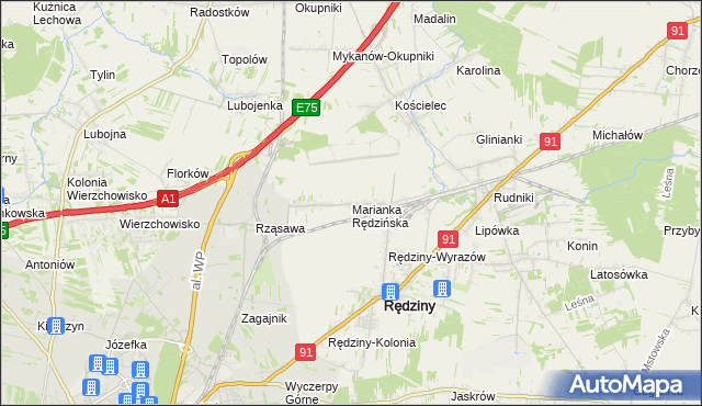 mapa Marianka Rędzińska, Marianka Rędzińska na mapie Targeo