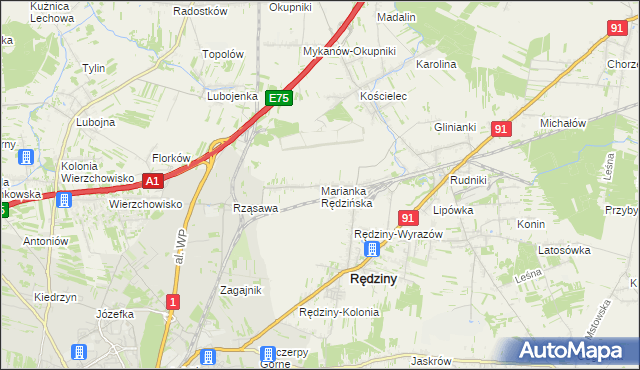 mapa Marianka Rędzińska, Marianka Rędzińska na mapie Targeo