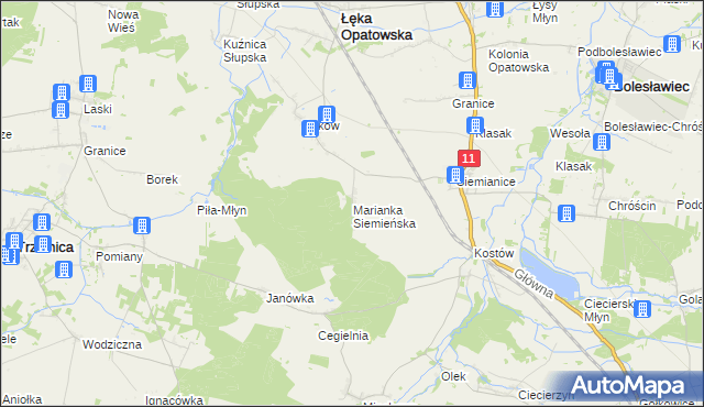 mapa Marianka Siemieńska, Marianka Siemieńska na mapie Targeo