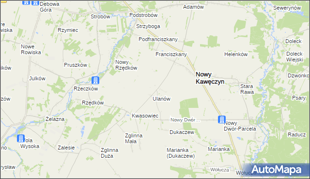 mapa Marianów gmina Nowy Kawęczyn, Marianów gmina Nowy Kawęczyn na mapie Targeo
