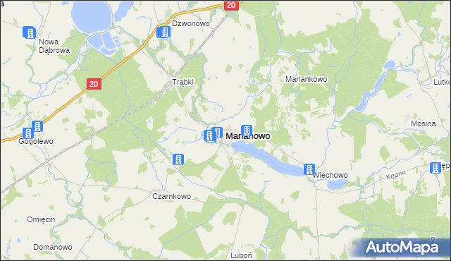 mapa Marianowo powiat stargardzki, Marianowo powiat stargardzki na mapie Targeo