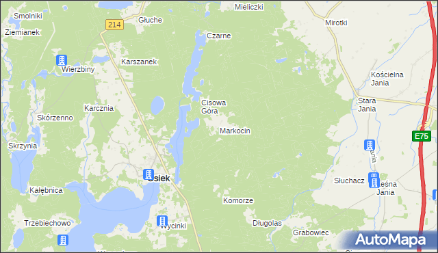 mapa Markocin gmina Osiek, Markocin gmina Osiek na mapie Targeo