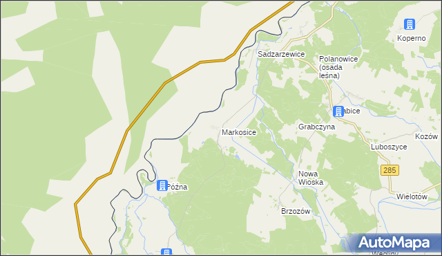 mapa Markosice, Markosice na mapie Targeo