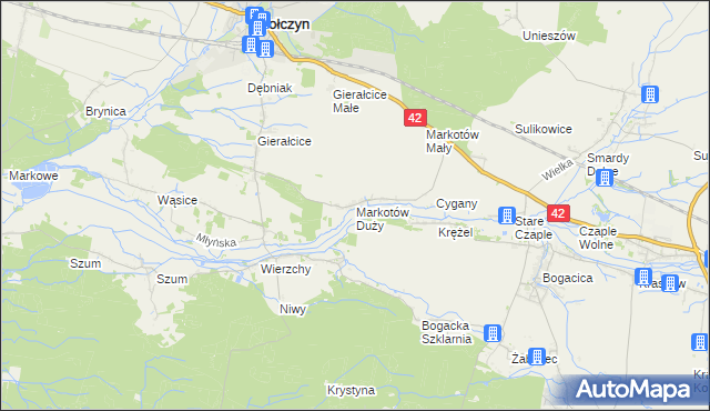 mapa Markotów Duży, Markotów Duży na mapie Targeo