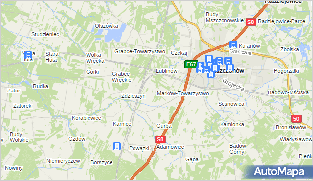 mapa Marków-Towarzystwo, Marków-Towarzystwo na mapie Targeo