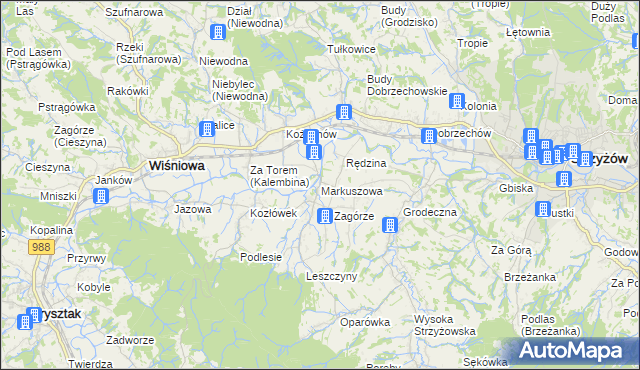 mapa Markuszowa, Markuszowa na mapie Targeo