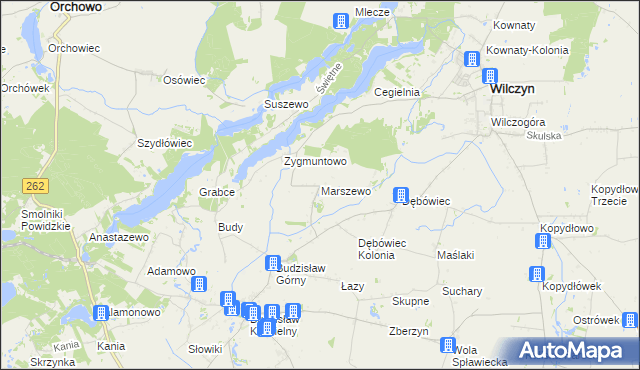 mapa Marszewo gmina Kleczew, Marszewo gmina Kleczew na mapie Targeo