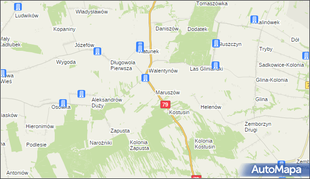 mapa Maruszów gmina Lipsko, Maruszów gmina Lipsko na mapie Targeo