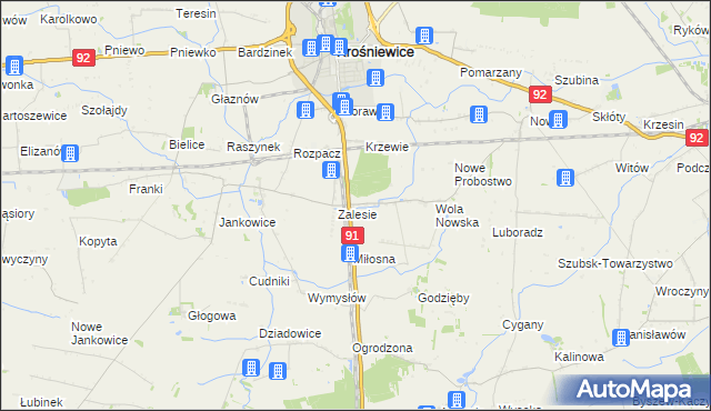 mapa Marynin gmina Krośniewice, Marynin gmina Krośniewice na mapie Targeo