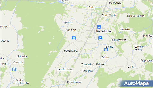 mapa Marynin gmina Ruda-Huta, Marynin gmina Ruda-Huta na mapie Targeo