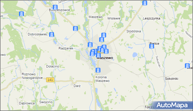 mapa Maszewo powiat goleniowski, Maszewo powiat goleniowski na mapie Targeo