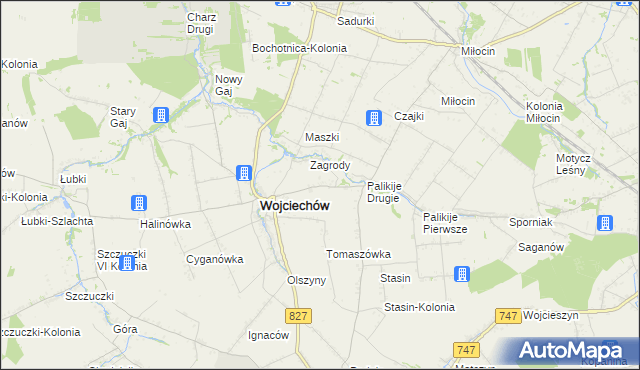 mapa Maszki k. Wojciechowa, Maszki k. Wojciechowa na mapie Targeo
