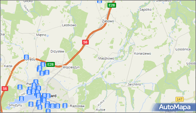 mapa Maszkowo gmina Nowogard, Maszkowo gmina Nowogard na mapie Targeo