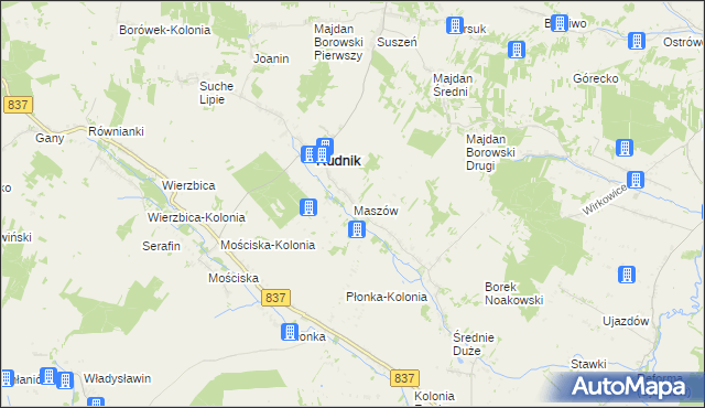 mapa Maszów, Maszów na mapie Targeo