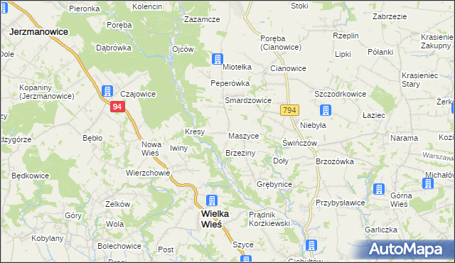 mapa Maszyce, Maszyce na mapie Targeo