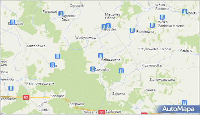 mapa Matiaszówka, Matiaszówka na mapie Targeo