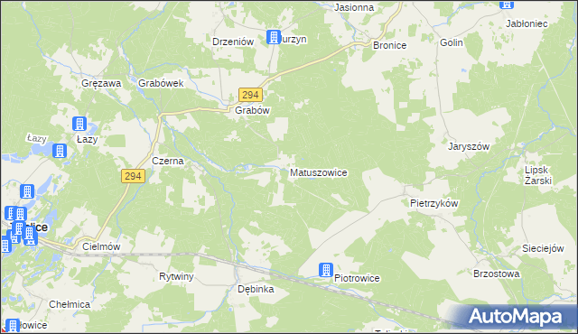 mapa Matuszowice, Matuszowice na mapie Targeo