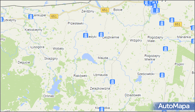 mapa Mauda, Mauda na mapie Targeo