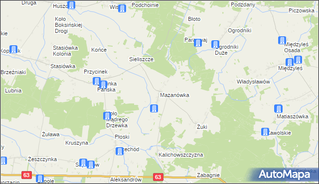 mapa Mazanówka, Mazanówka na mapie Targeo