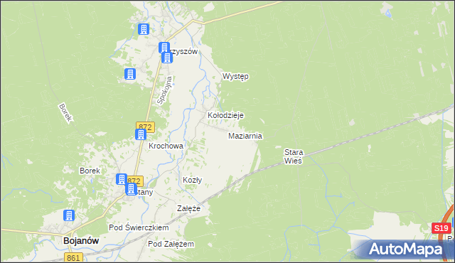 mapa Maziarnia gmina Bojanów, Maziarnia gmina Bojanów na mapie Targeo