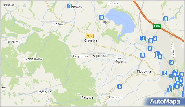 mapa Męcinka, Męcinka na mapie Targeo