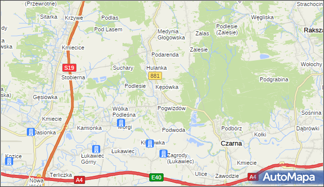 mapa Medynia Łańcucka, Medynia Łańcucka na mapie Targeo