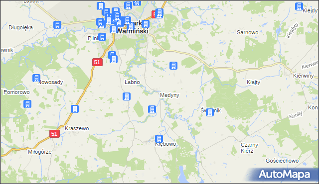 mapa Medyny, Medyny na mapie Targeo