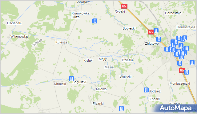 mapa Mejły, Mejły na mapie Targeo