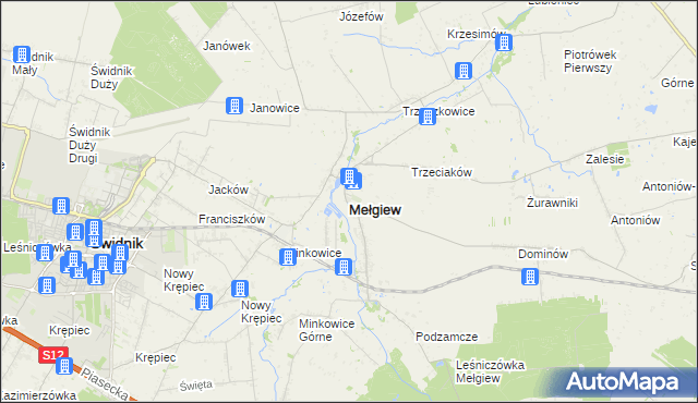 mapa Mełgiew, Mełgiew na mapie Targeo