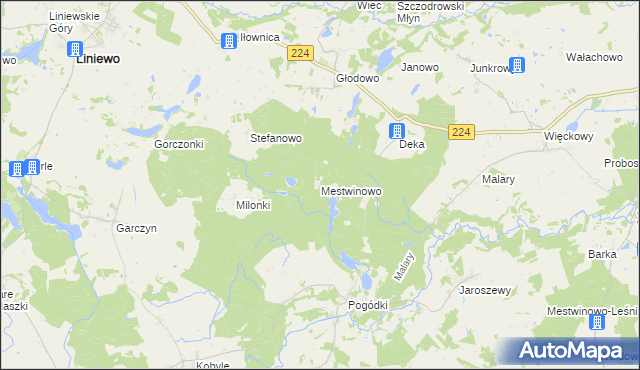 mapa Mestwinowo, Mestwinowo na mapie Targeo