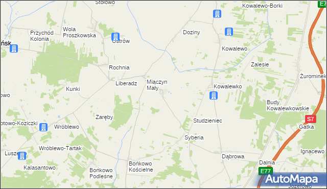 mapa Miączyn Duży, Miączyn Duży na mapie Targeo