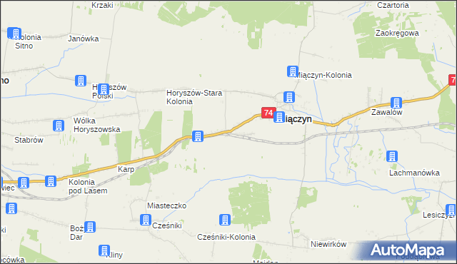 mapa Miączyn-Stacja, Miączyn-Stacja na mapie Targeo