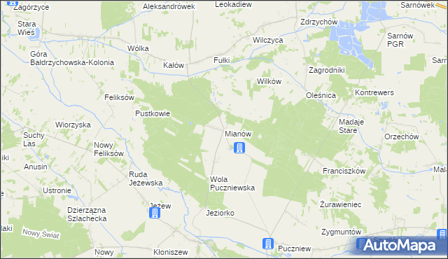 mapa Mianów, Mianów na mapie Targeo