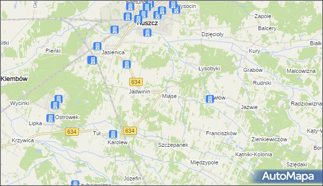 mapa Miąse, Miąse na mapie Targeo