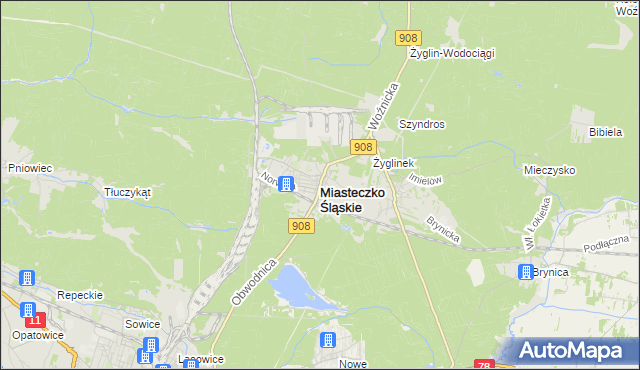 mapa Miasteczko Śląskie, Miasteczko Śląskie na mapie Targeo