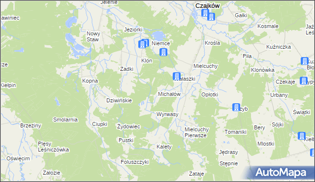 mapa Michałów gmina Czajków, Michałów gmina Czajków na mapie Targeo