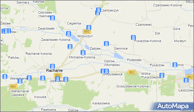 mapa Michalów gmina Rachanie, Michalów gmina Rachanie na mapie Targeo