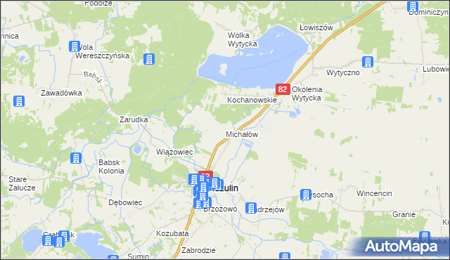 mapa Michałów gmina Urszulin, Michałów gmina Urszulin na mapie Targeo