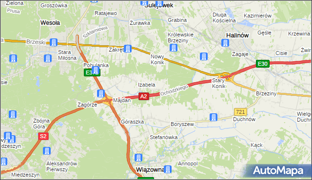 mapa Michałówek gmina Wiązowna, Michałówek gmina Wiązowna na mapie Targeo