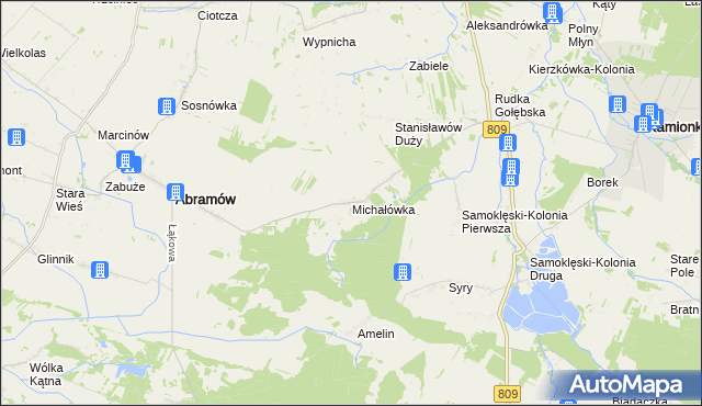 mapa Michałówka gmina Abramów, Michałówka gmina Abramów na mapie Targeo