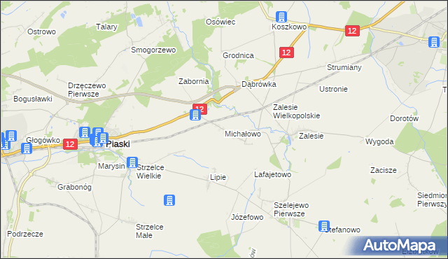 mapa Michałowo gmina Piaski, Michałowo gmina Piaski na mapie Targeo