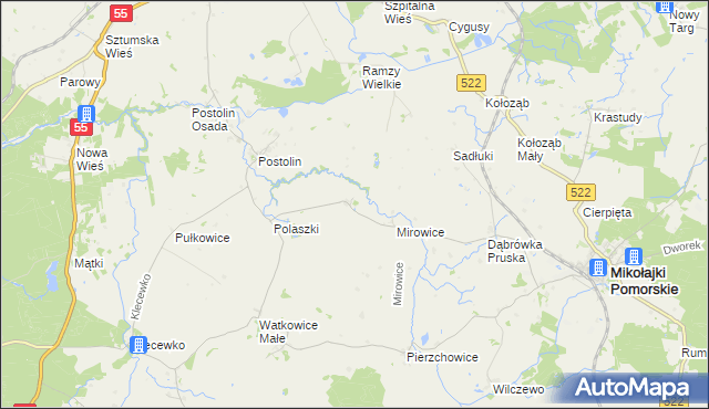 mapa Michorowo, Michorowo na mapie Targeo