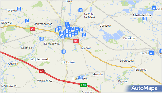 mapa Michów gmina Chojnów, Michów gmina Chojnów na mapie Targeo